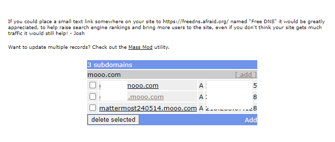 subdomin 추가 / free dns 