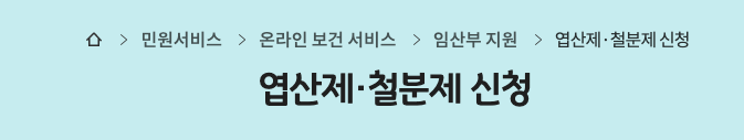 온라인 보건서비스 엽산,철분제 신청