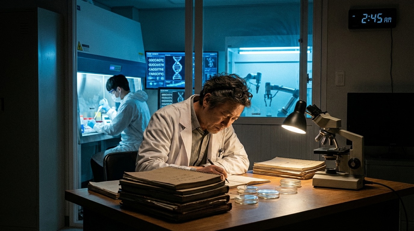 대장균 유전자 조작을 통해 단백질을 생산하는 현대 유전공학 연구실