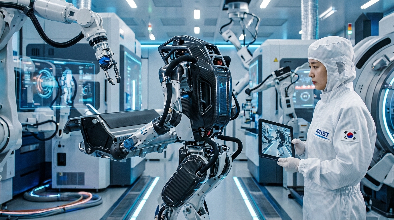 첨단 스마트 팩토리에서 보스턴 다이내믹스 로봇을 관찰하는 엔지니어