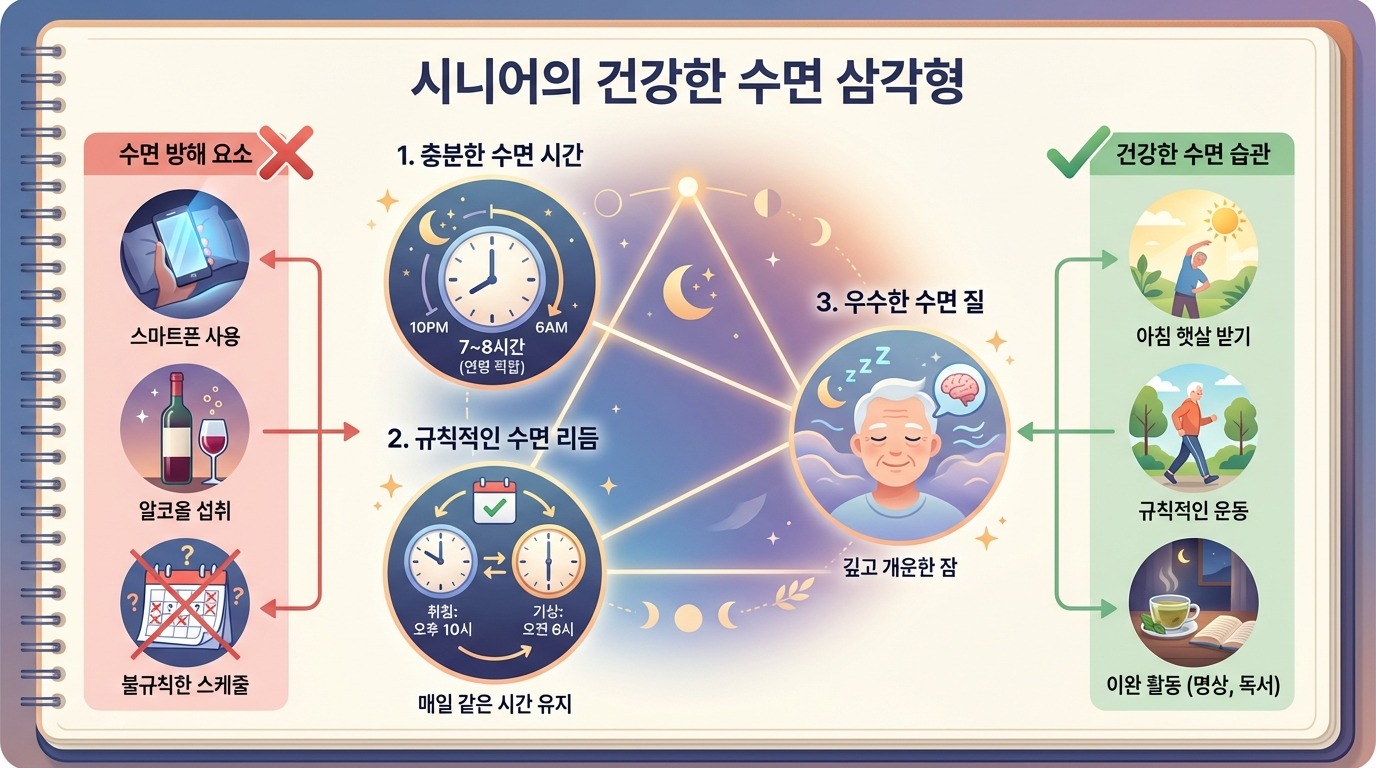 시니어 꿀잠 비법- 노년 불면증 극복 건강 수면
