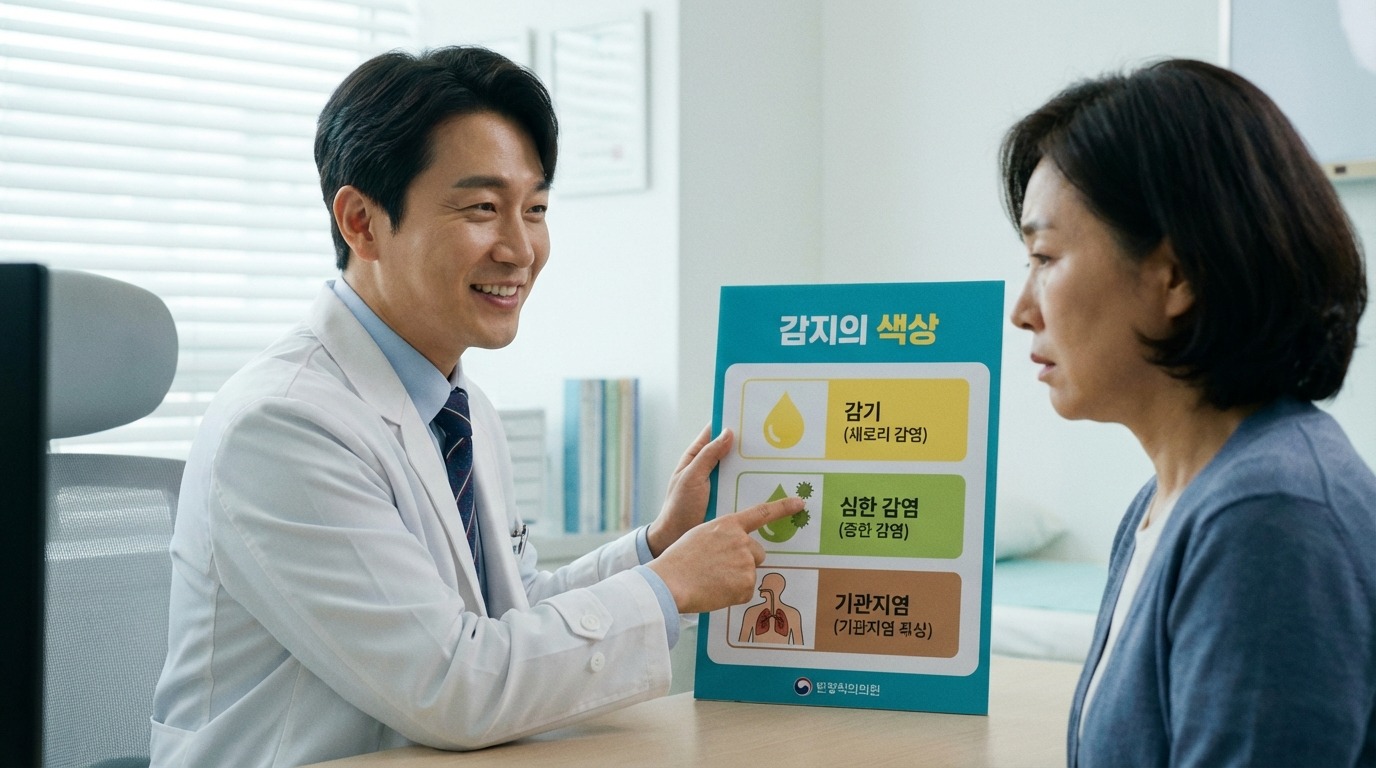 코 가래와 기관지 가래 배출 경로 인포그래픽