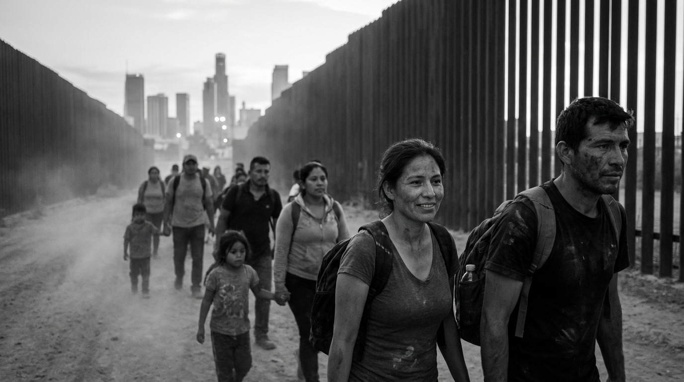 전쟁으로 폐허가 된 도시를 떠나는 가족, 베네수엘라 난민 사태 상징