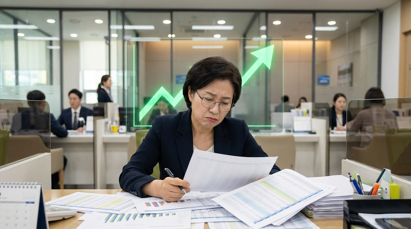 간달프의 지팡이처럼 특정 환율선(1485원)을 막아서는 개입을 상징하는 예술적 이미지