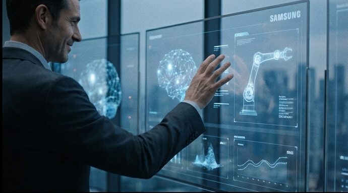 삼성의 AI 및 로봇 전략을 설명하는 비전 있는 경영자