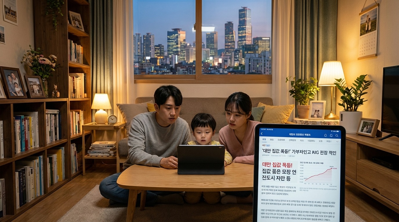 대만 주택 가격 폭등 뉴스에 걱정하는 가족, 부국강병의 이면에 감춰진 국민들의 고민