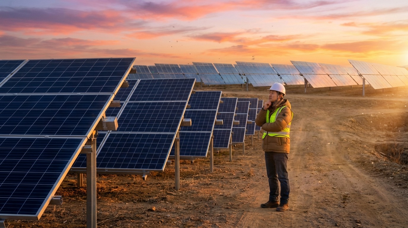 실리콘과 페로브스카이트 층으로 구성된 탠덤셀의 효율적인 에너지 전환 과정을 형상화한 이미지