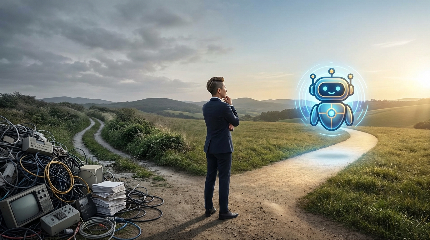 AI 인터페이스에 복잡한 프롬프트를 입력하는 손