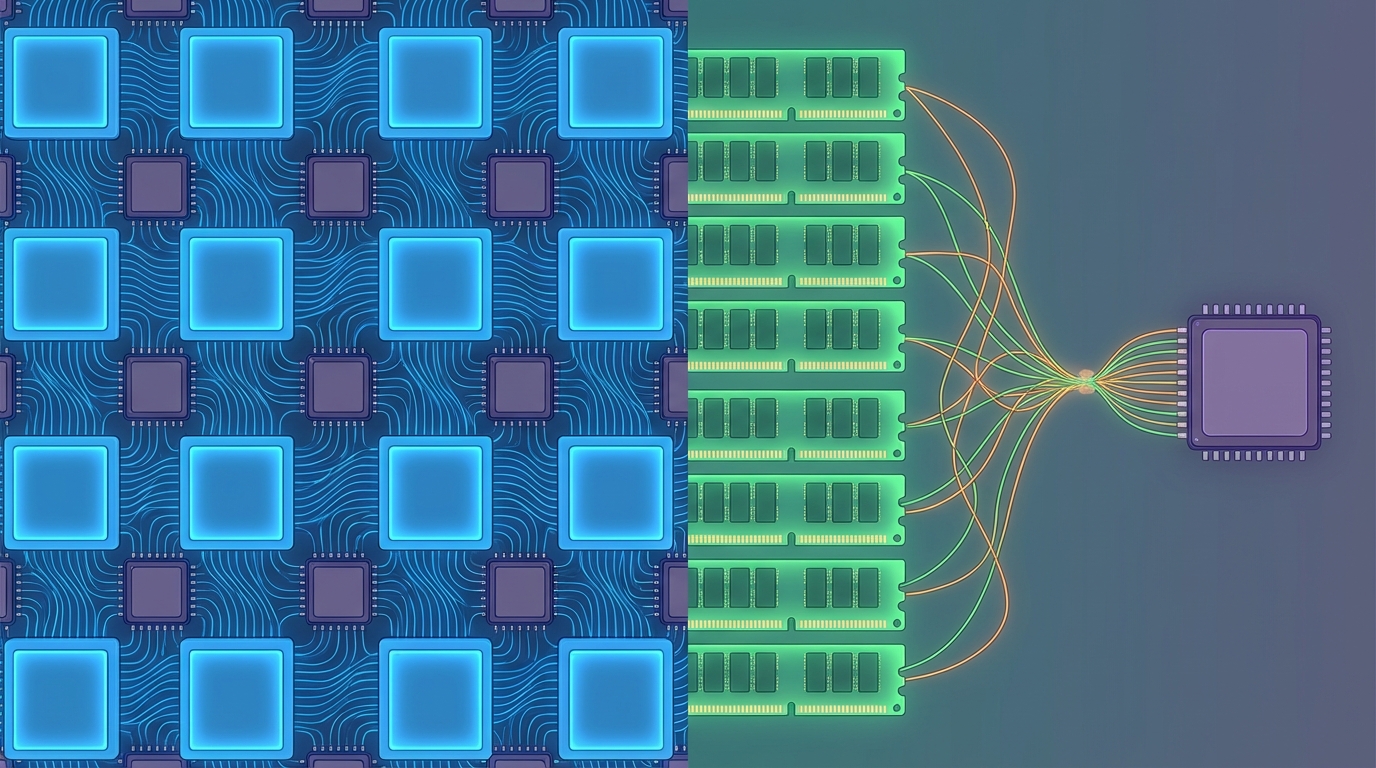 Groq LPU가 탑재된 서버 랙이 고성능 연산을 수행하는 모습