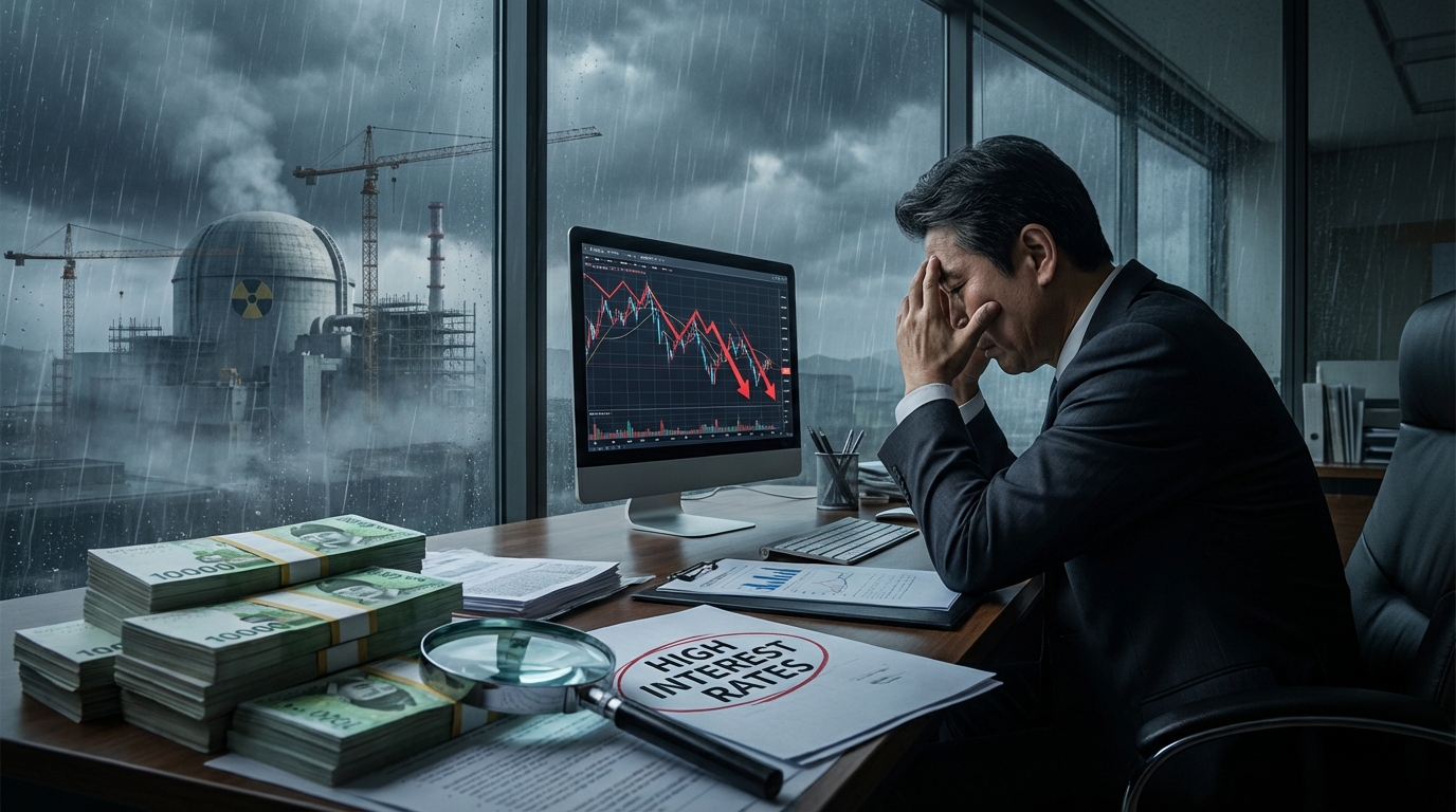 고금리로 인해 재정적 부담을 느끼는 투자자의 모습