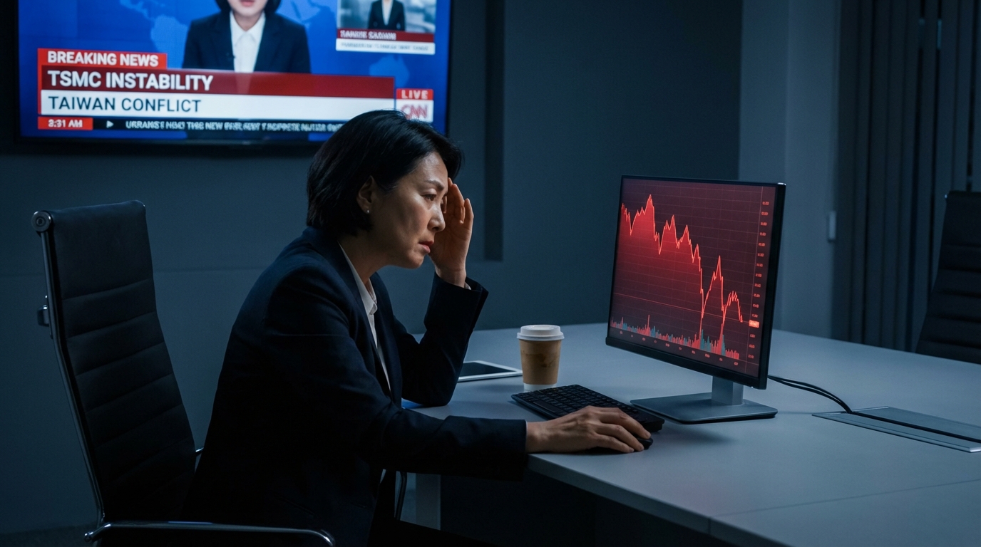주가 폭락과 TSMC 불안정 뉴스에 절망하는 CEO, 대만 위기의 경제적 영향