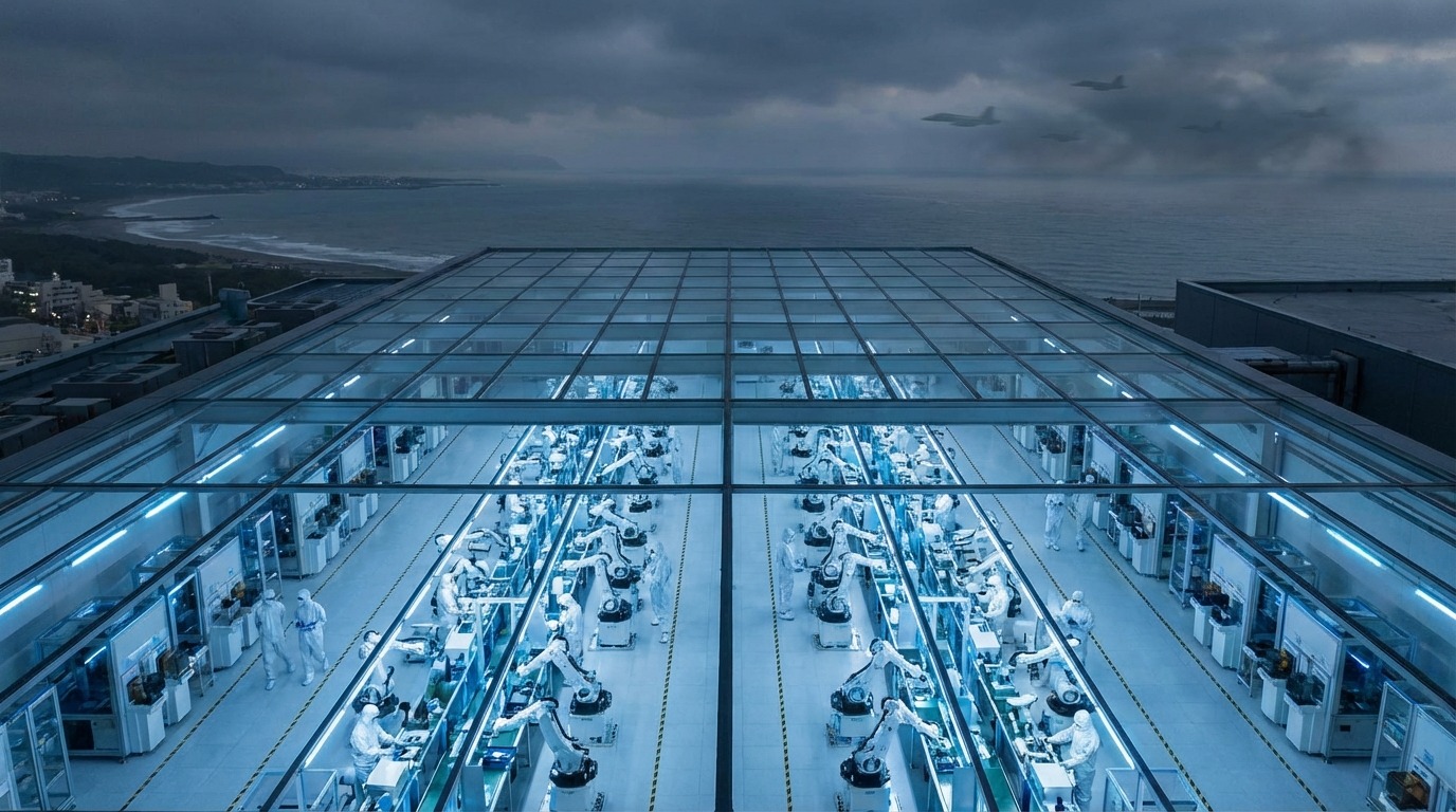 첨단 반도체 생산 시설과 군사적 긴장감이 공존하는 대만의 모습