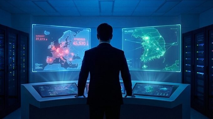 한국 에너지 전문가가 유럽의 전력난과 한국의 안정적 에너지 정책을 비교 분석하는 모습