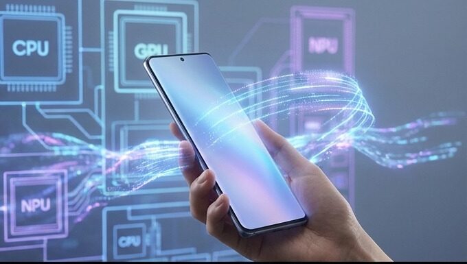 엑시노스 AP가 탑재된 스마트폰에서 AI 연산을 시각화한 모습