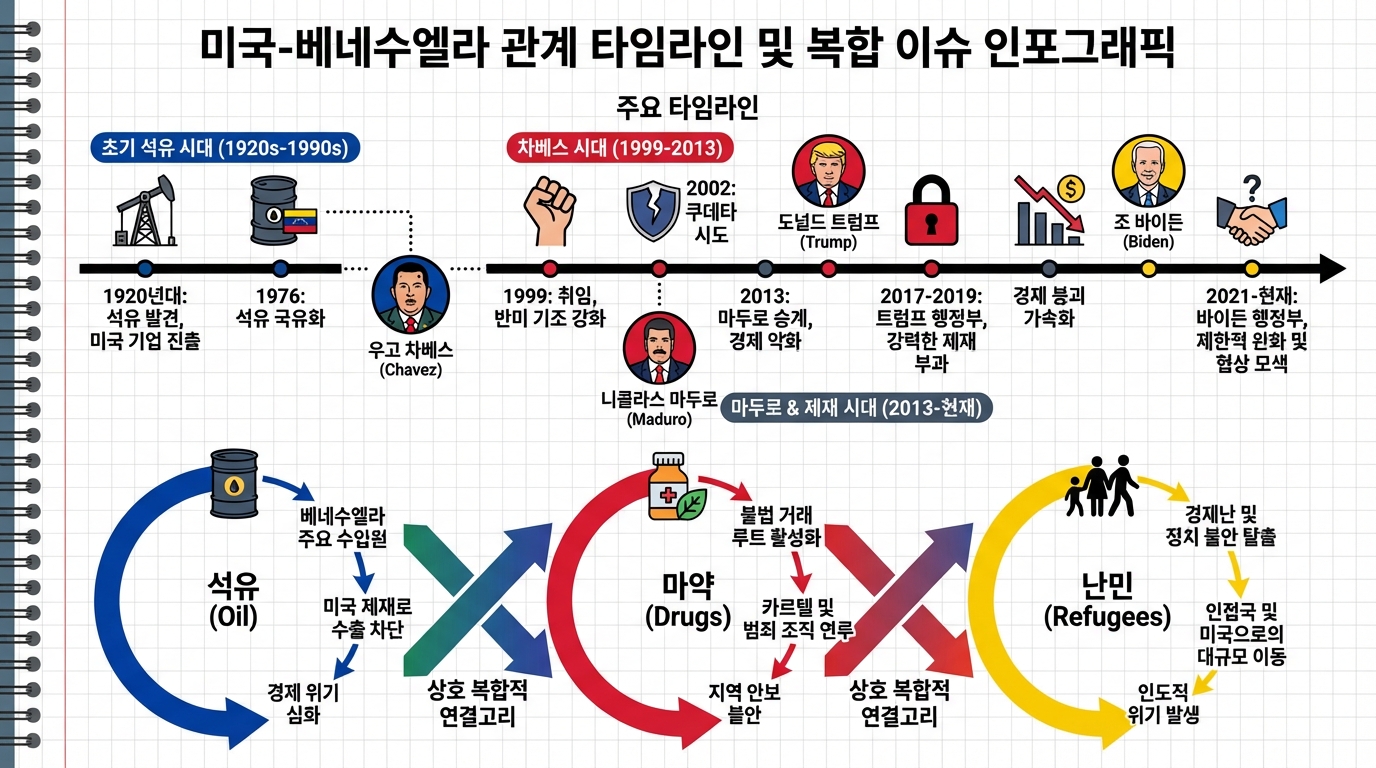 베네수엘라 해안에 배치된 미국 항공모함 함대