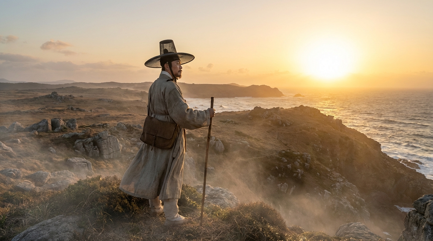 유라시아를 탐험하며 동쪽 끝 한반도에 도달한 고대 한국인의 강인한 탐험 정신을 보여주는 풍경