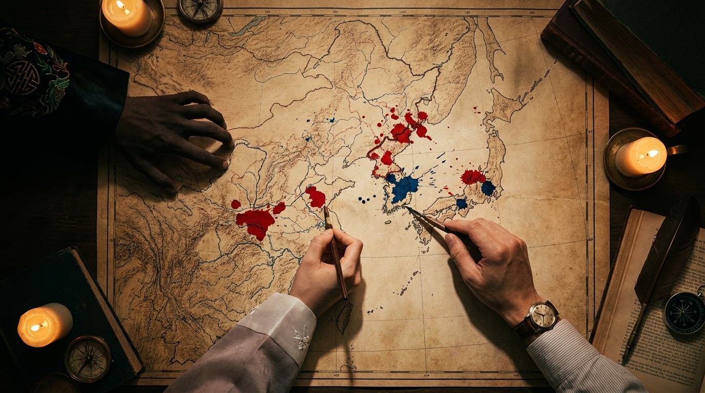 동아시아 지도 위 강대국들의 지정학적 움직임