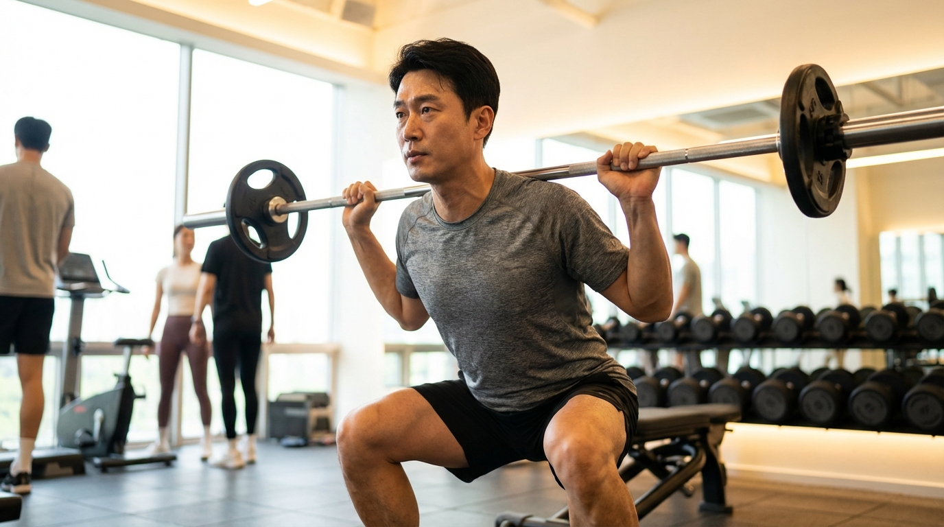 하체 근력 운동으로 간 건강과 지방 연소를 돕는 남자