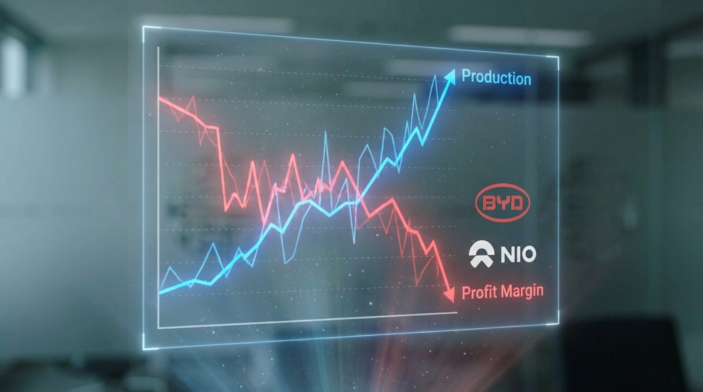 중국 정부를 상징하는 손이 파산 위기에 처한 전기차 기업들에 생명줄을 제공하여 좀비 기업으로 연명시키는 모습