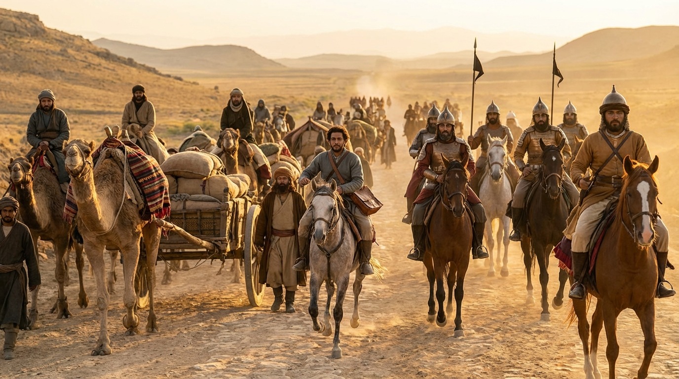 페르세폴리스 유적에서 고대 제국의 위용에 감탄하는 한국인 관광객