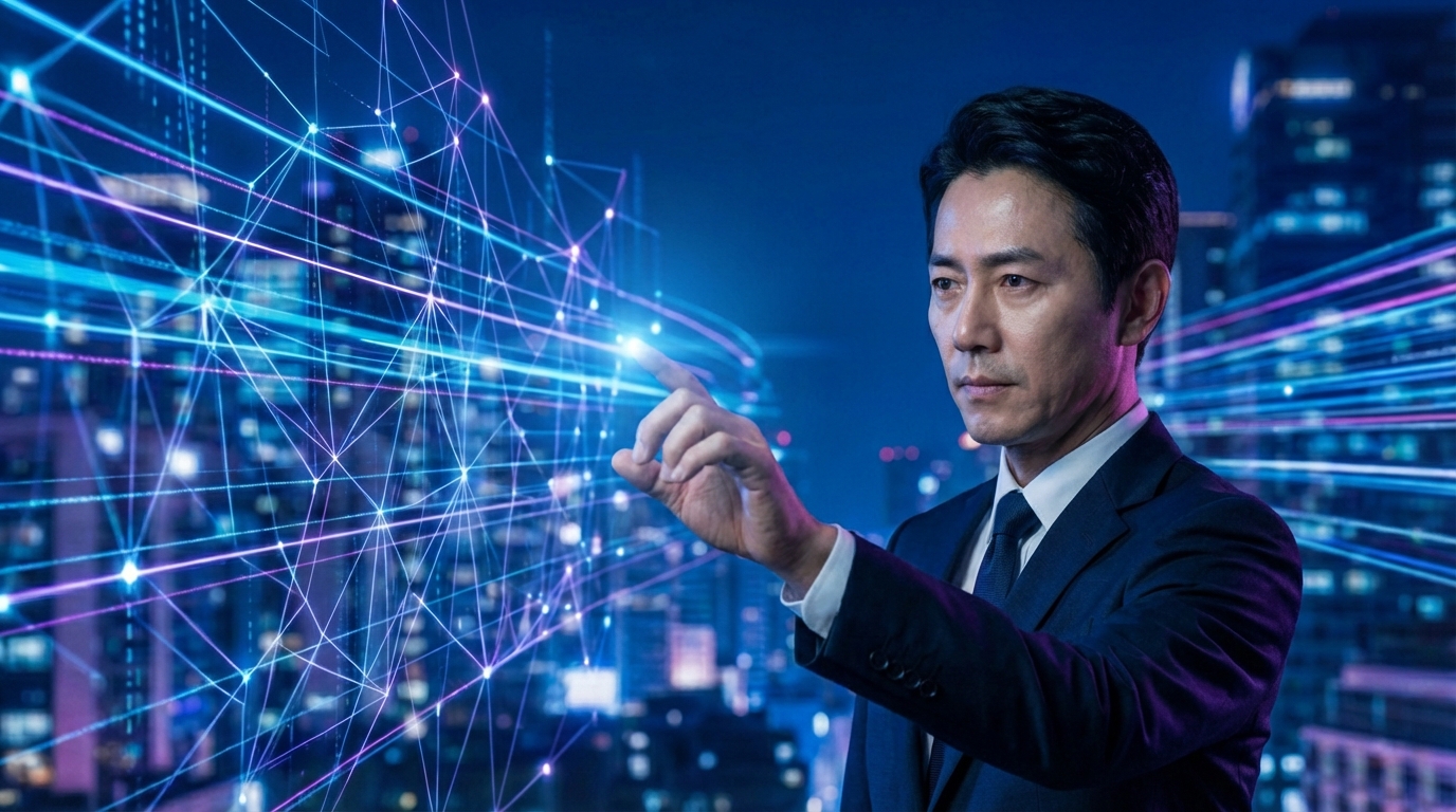 한국 공장 근로자들이 모바일 암호화폐 지갑으로 임금을 받는 모습, 테더를 이용한 국경 간 지급을 상징.