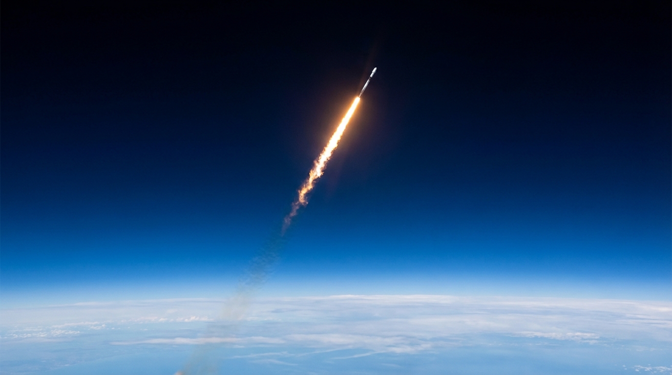 지구를 공전하는 민간 우주 정거장의 모습, 상업적 우주 시대의 도래를 상징합니다.