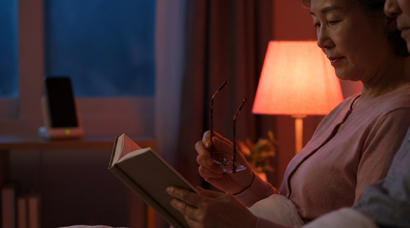 걱정 노트에 잡념을 기록하며 마음을 정리하는 시니어 남성