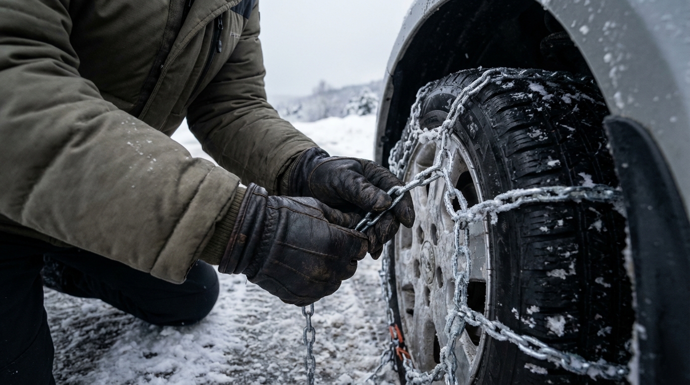 타이어 체인: 만약을 위한 필수품