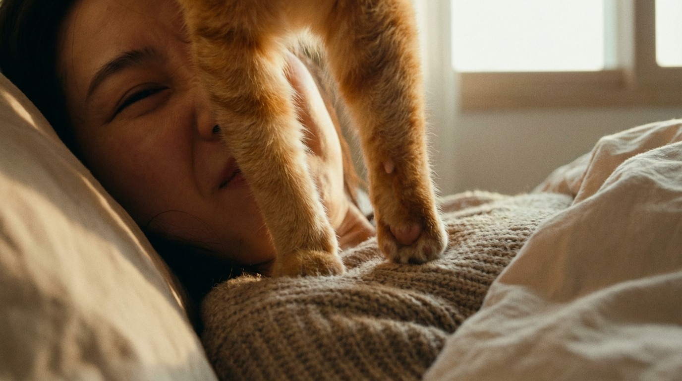 고양이가 집사를 밟고 지나가는 이유, 사랑일까 무시일까?