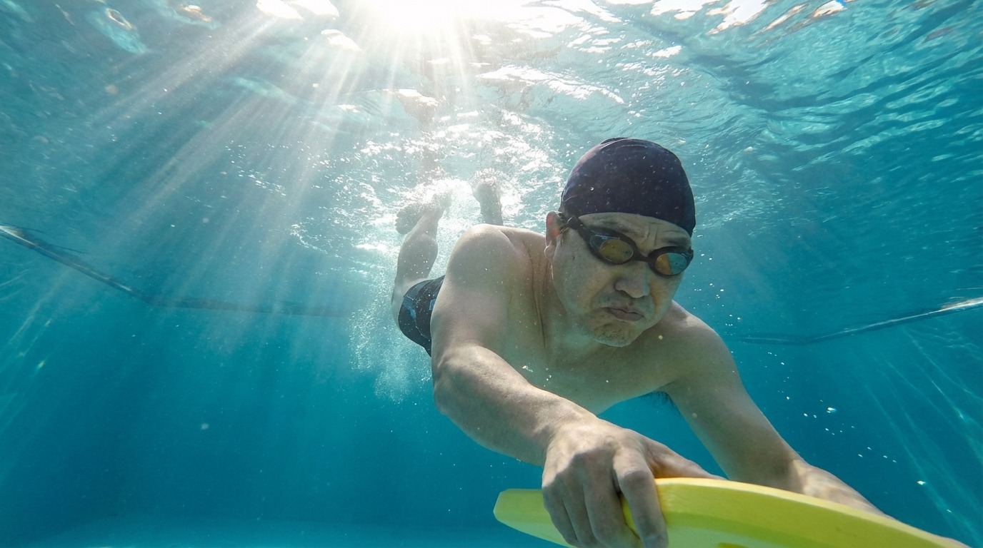 66세 수영 초보의 고민: 킥판 없이 자유형은 언제쯤 가능할까요?