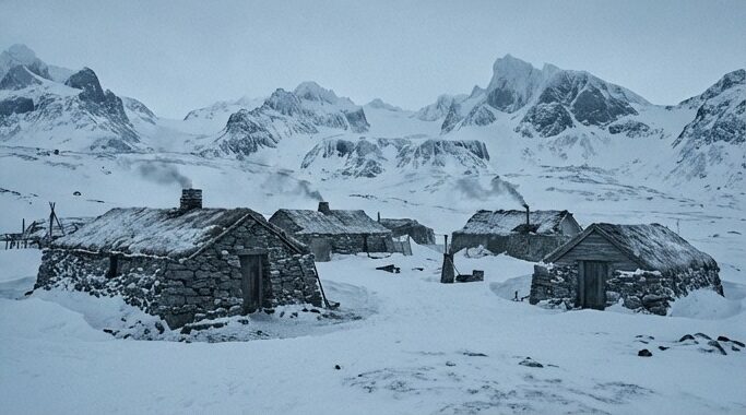 현대 그린란드에서 변화하는 해안선과 풍경을 바라보는 이누이트 원로의 모습