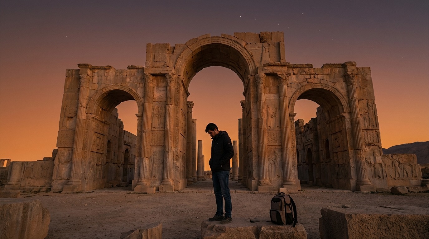 가치가 폭락한 이란 리알화 지폐를 움켜쥔 손, 심각한 초인플레이션과 경제적 절망을 상징