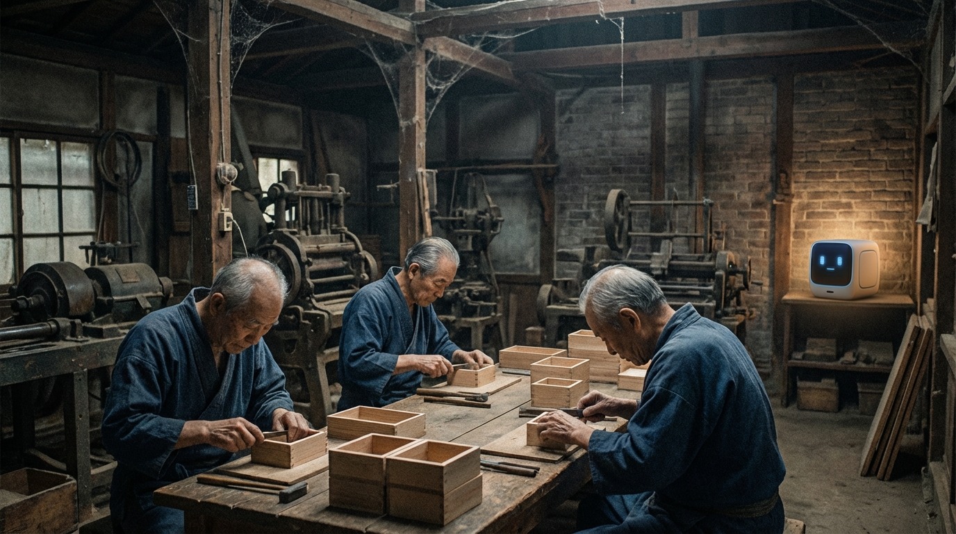 높은 물가에 침묵하며 줄 서 있는 다양한 일본 시민들, 변화를 기다리는 모습