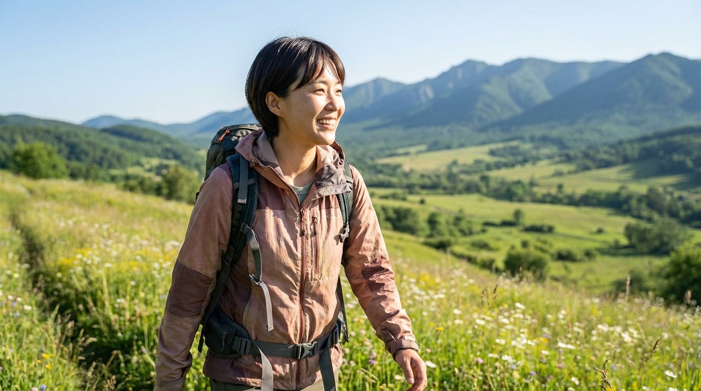 따뜻한 손으로 눈을 덮고 피로 푸는 모습
