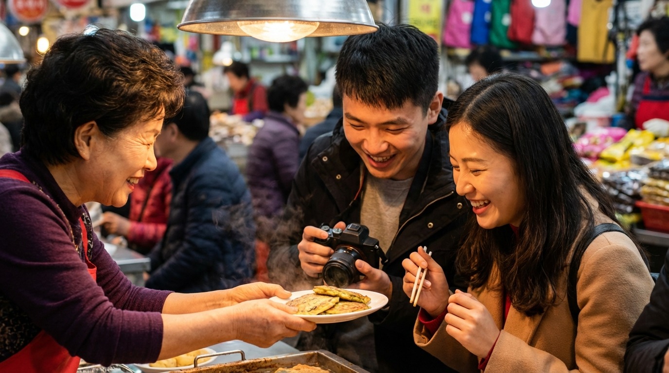 복잡한 금융 차트를 분석하는 한국인 비즈니스 전문가