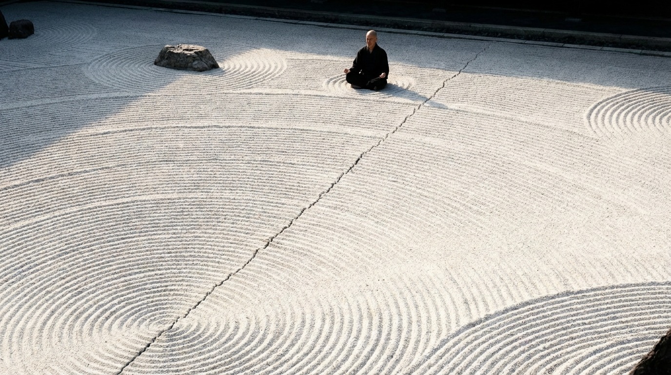 느린 디지털 전환과 구식 수작업에 의존하는 일본 공장의 모습, 이질적인 AI 로봇