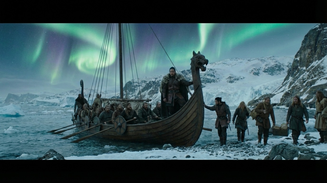 18세기 덴마크 선교사 한스 에게데가 그린란드 북극해 빙하를 헤치며 힘겹게 항해하는 모습