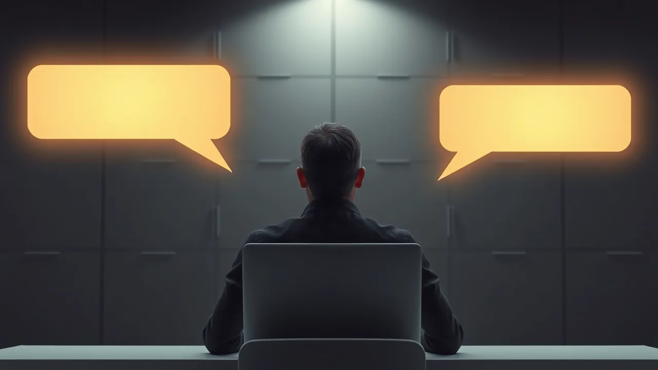 AI 챗봇에 묻는 사람의 뒷모습